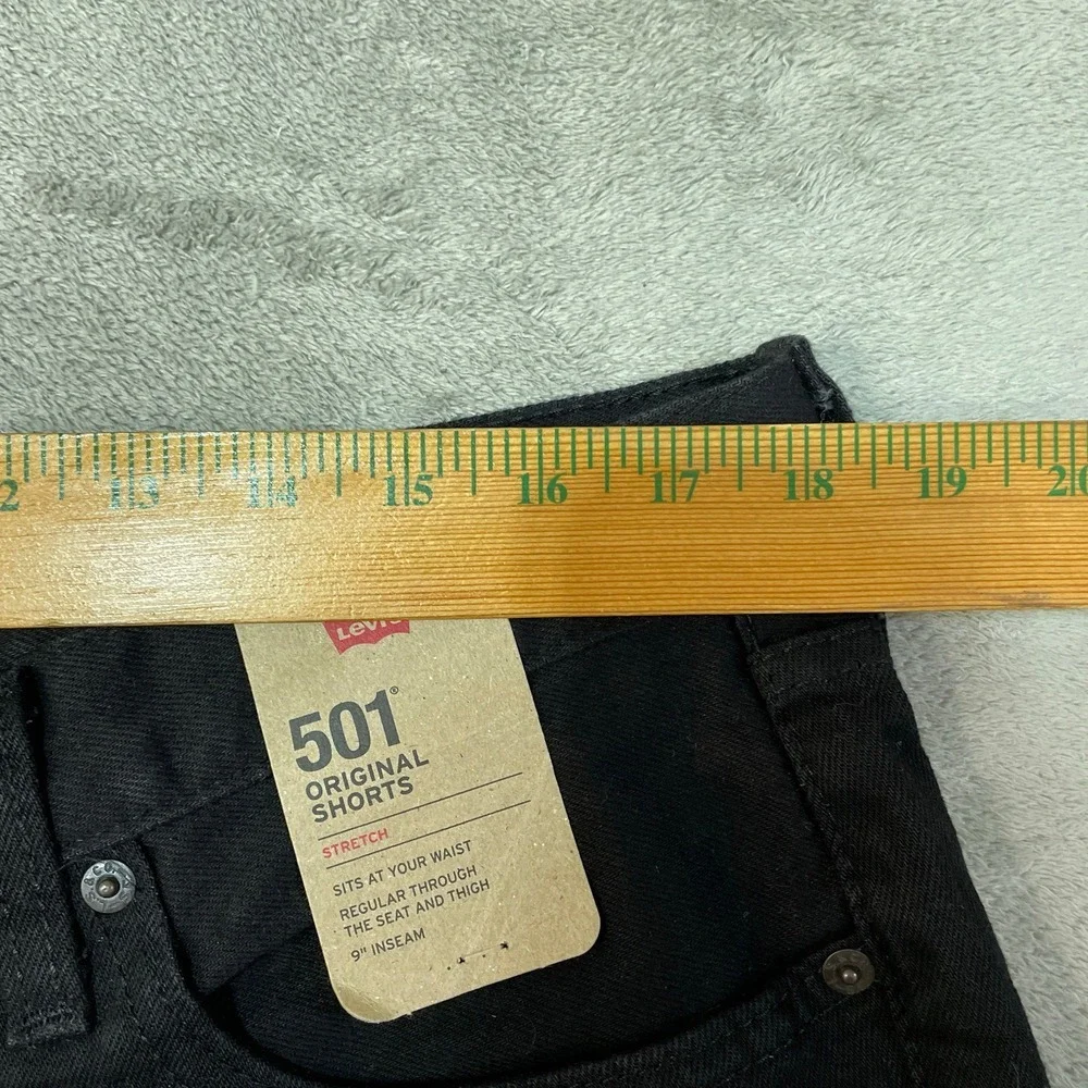 NWT Levis 501 Original Jean Shorts Men's 38 Black Cotton Denim Casual